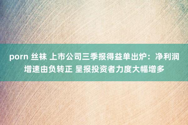 porn 丝袜 上市公司三季报得益单出炉：净利润增速由负转正 呈报投资者力度大幅增多