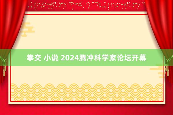 拳交 小说 2024腾冲科学家论坛开幕