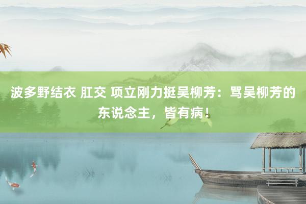 波多野结衣 肛交 项立刚力挺吴柳芳：骂吴柳芳的东说念主，皆有病！