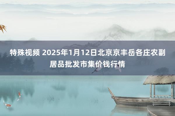 特殊视频 2025年1月12日北京京丰岳各庄农副居品批发市集价钱行情