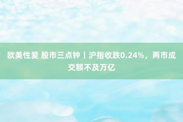 欧美性爱 股市三点钟丨沪指收跌0.24%，两市成交额不及万亿