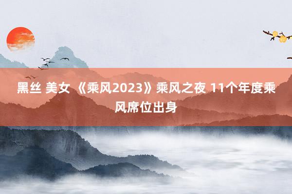 黑丝 美女 《乘风2023》乘风之夜 11个年度乘风席位出身