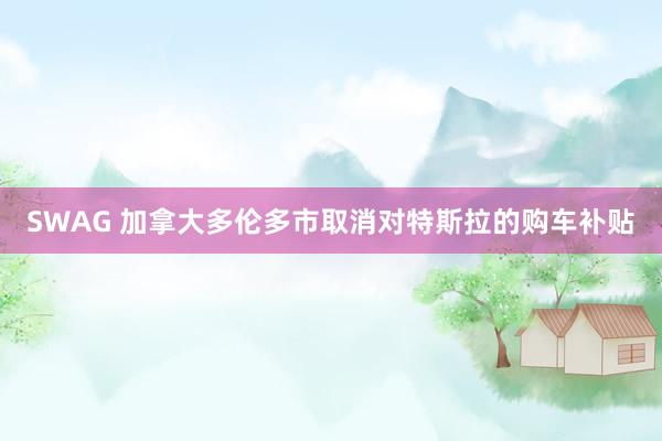 SWAG 加拿大多伦多市取消对特斯拉的购车补贴