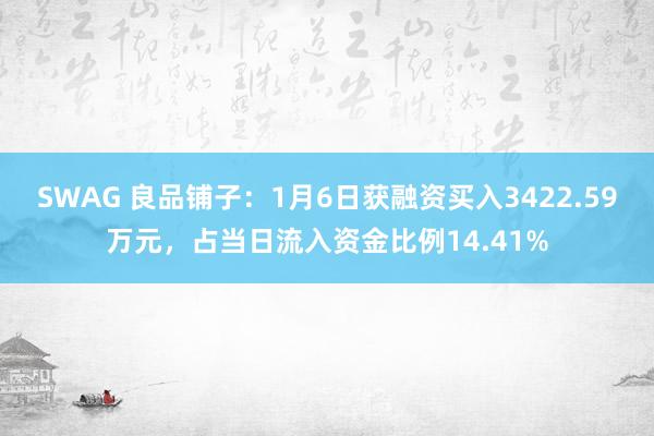 SWAG 良品铺子：1月6日获融资买入3422.59万元，占当日流入资金比例14.41%