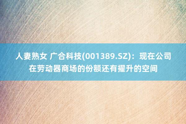 人妻熟女 广合科技(001389.SZ)：现在公司在劳动器商场的份额还有擢升的空间