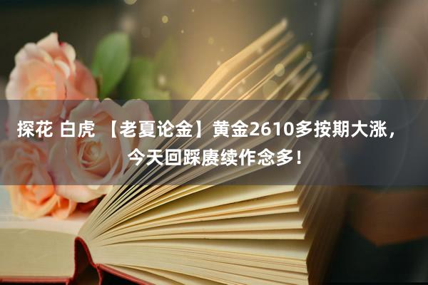 探花 白虎 【老夏论金】黄金2610多按期大涨， 今天回踩赓续作念多！
