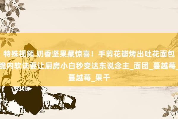 特殊视频 奶香坚果藏惊喜！手剪花瓣烤出吐花面包，外脆内软诀要让厨房小白秒变达东说念主_面团_蔓越莓_果干