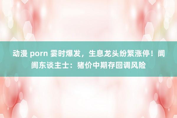 动漫 porn 霎时爆发，生息龙头纷繁涨停！阛阓东谈主士：猪价中期存回调风险