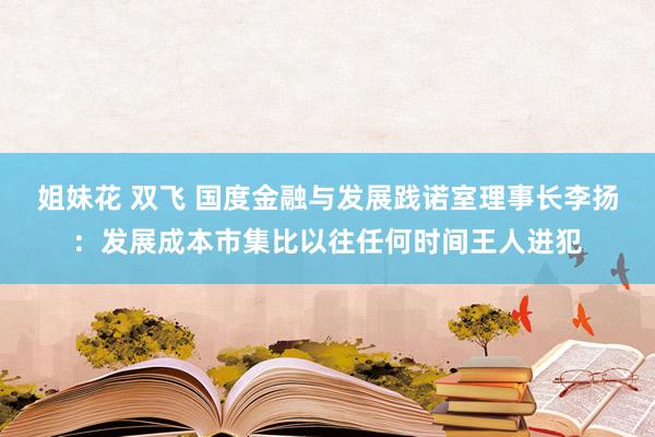姐妹花 双飞 国度金融与发展践诺室理事长李扬：发展成本市集比以往任何时间王人进犯