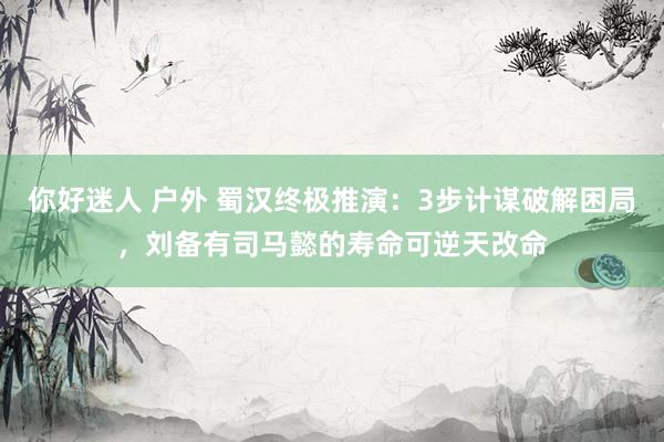 你好迷人 户外 蜀汉终极推演：3步计谋破解困局，刘备有司马懿的寿命可逆天改命