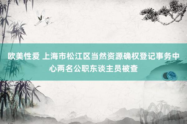 欧美性爱 上海市松江区当然资源确权登记事务中心两名公职东谈主员被查