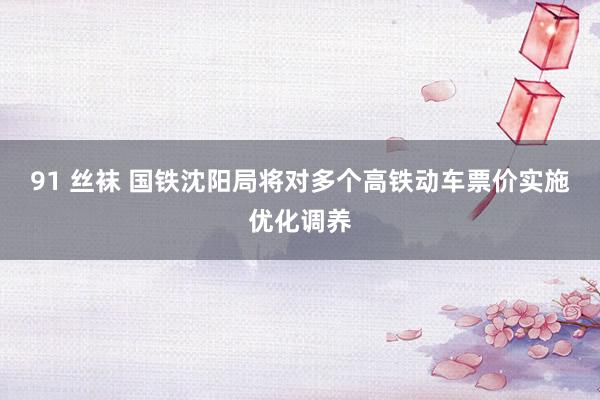 91 丝袜 国铁沈阳局将对多个高铁动车票价实施优化调养