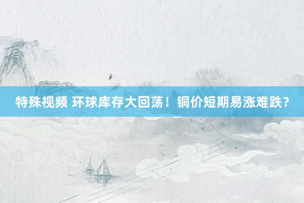 特殊视频 环球库存大回荡！铜价短期易涨难跌？
