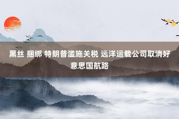 黑丝 捆绑 特朗普滥施关税 远洋运载公司取消好意思国航路